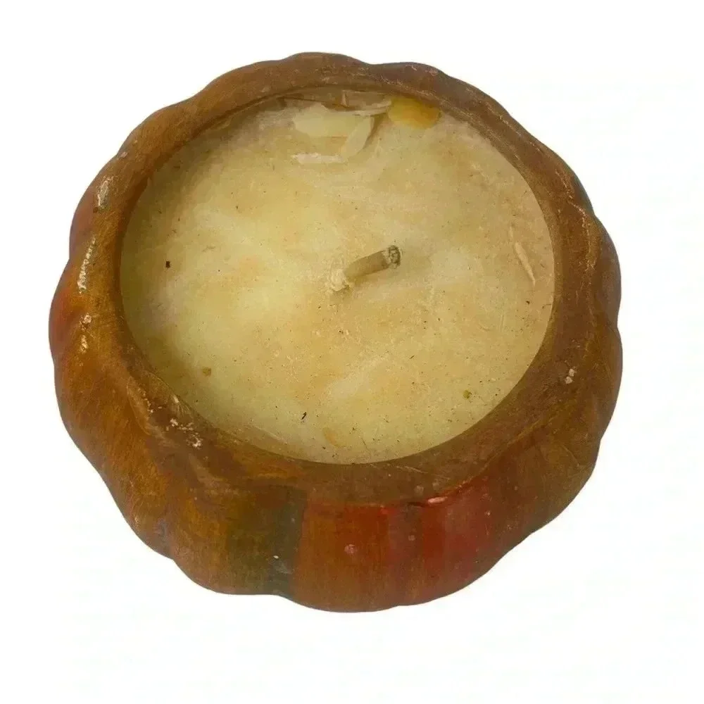 VTG RAGSHOP PUMPKIN SCENTED CANDLE CERAMIC PUMPKIN HALLOWEEN THANKSGIVING DECOR